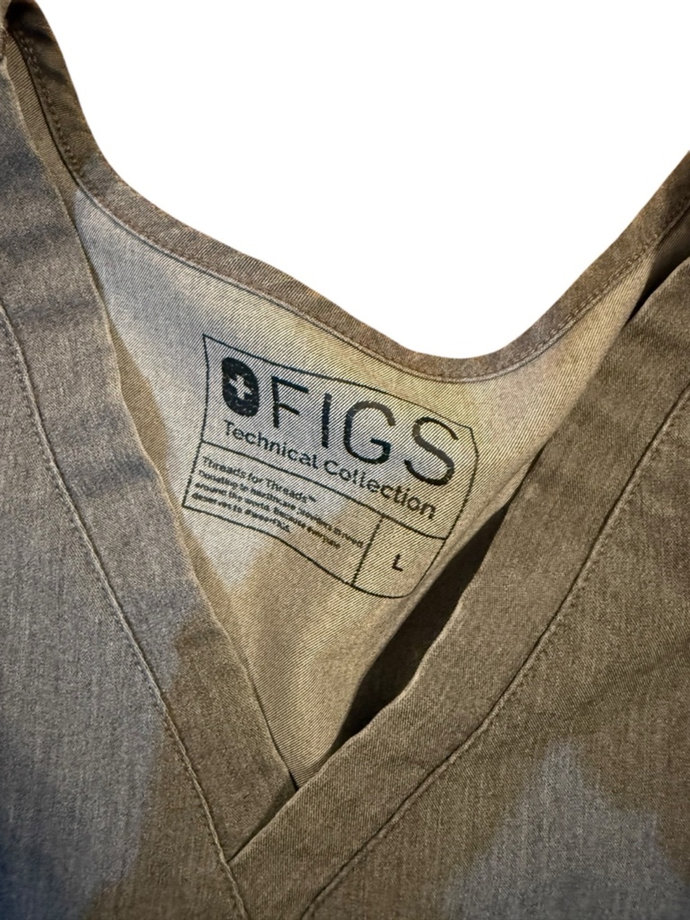 FIGS Men’s Heather Gray V-Neck Scrub Top - Picture 4 of 5